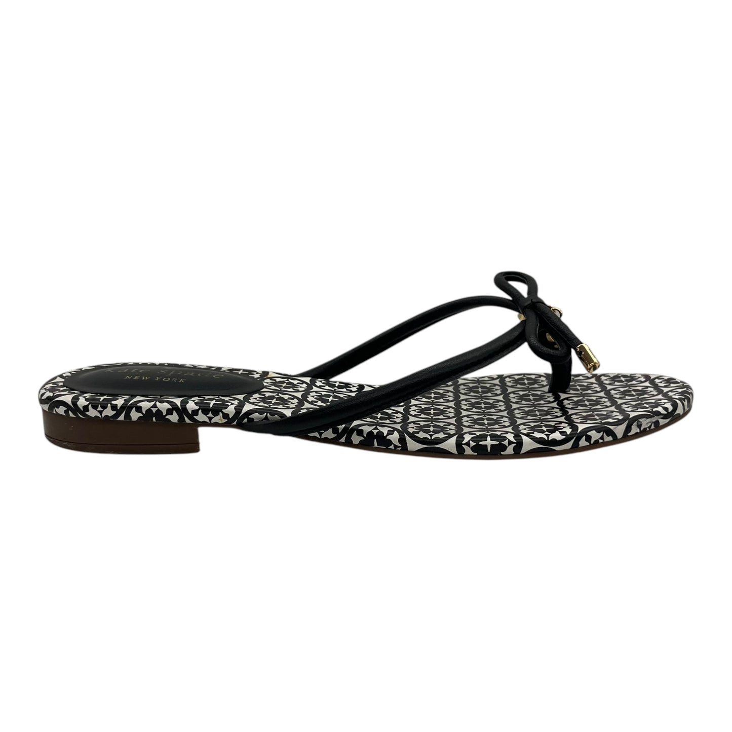 Sandals Designer By Kate Spade In Black & White, Size:7.5