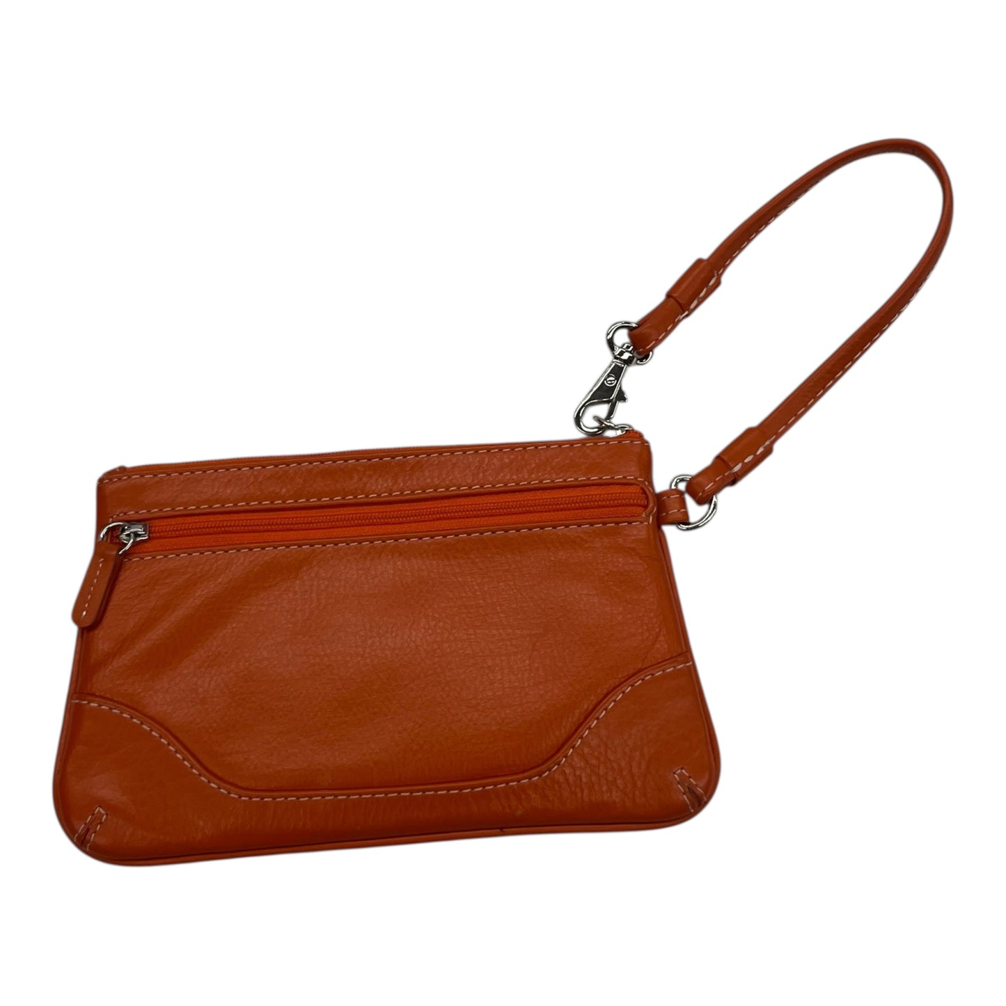 Wristlet Leather By Clothes Mentor In Orange, Size:Small