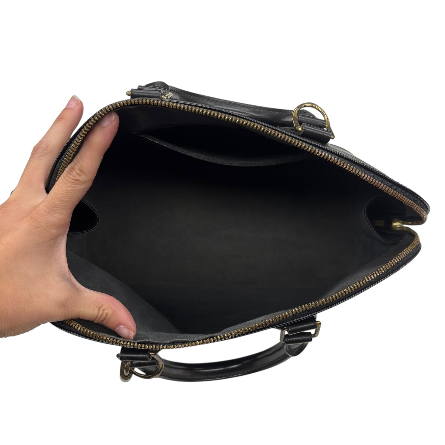 Handbag Luxury Designer By Louis Vuitton In Black, Size:Large