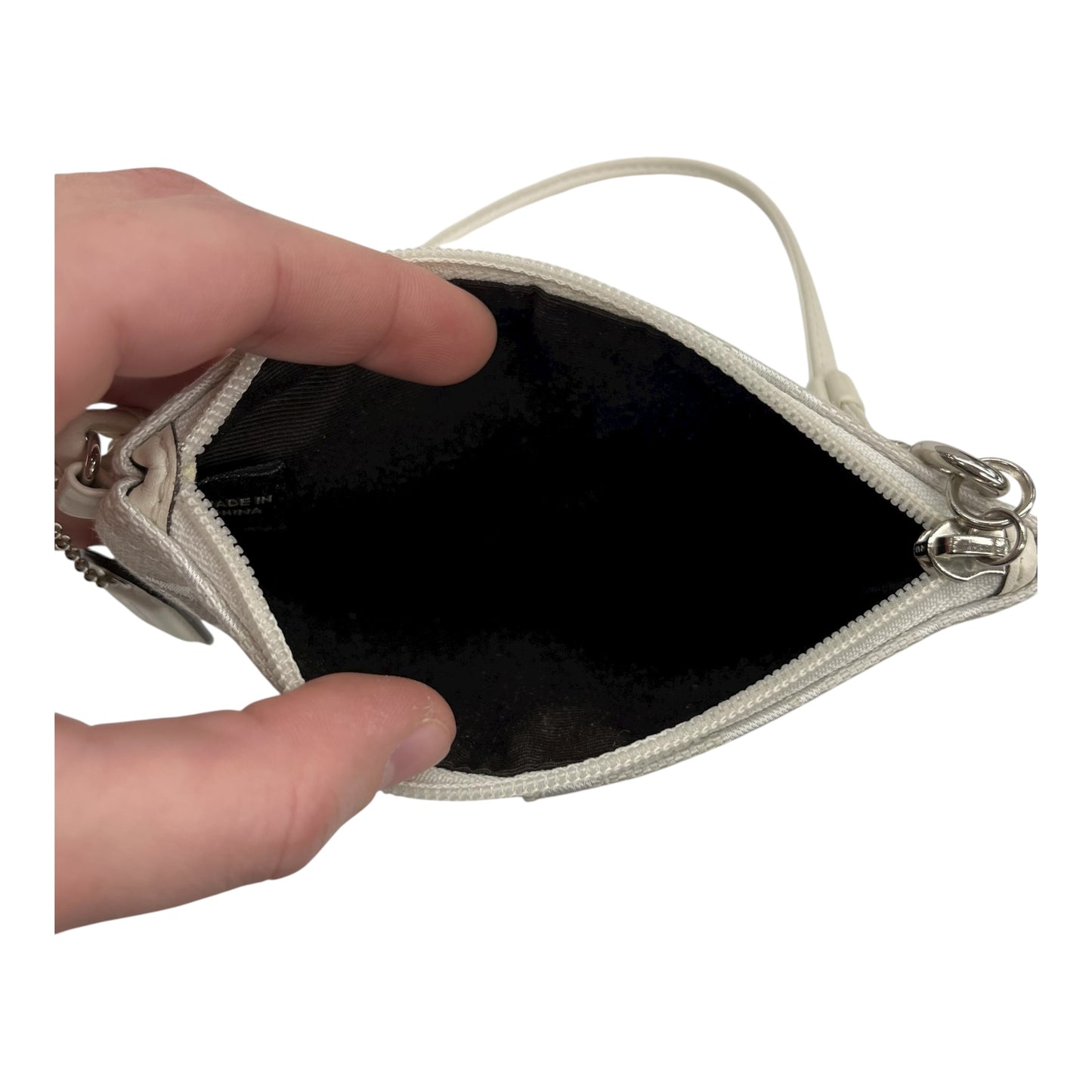 Wristlet Designer By Coach In White, Size:Small
