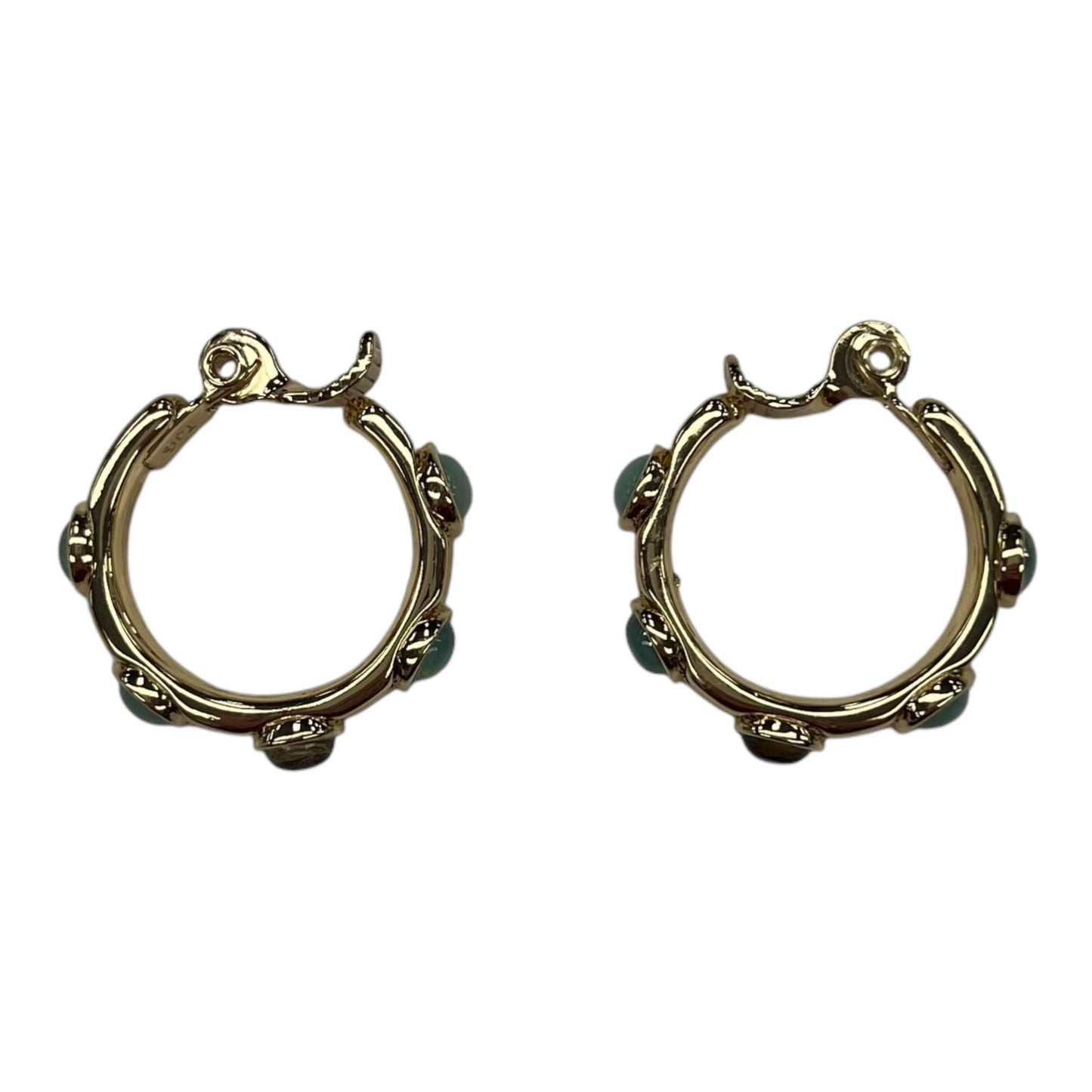 Earrings Clip By Cmf In Gold & Green