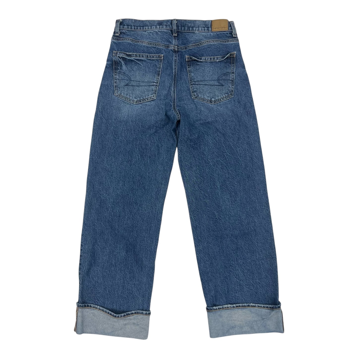 Jeans Wide Leg By American Eagle In Blue Denim, Size:6P