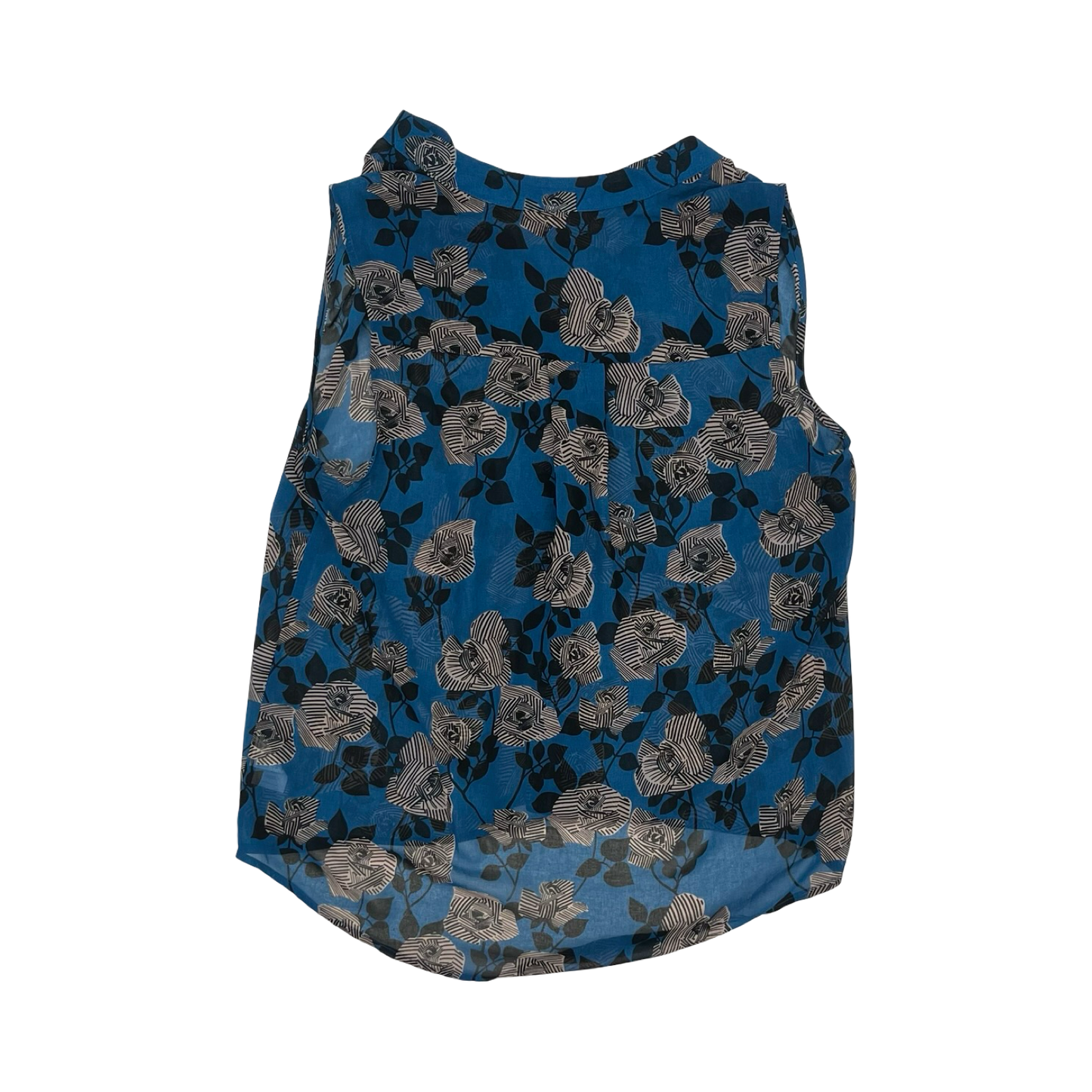 Blouse Sleeveless By Cabi In Black & Blue, Size:L