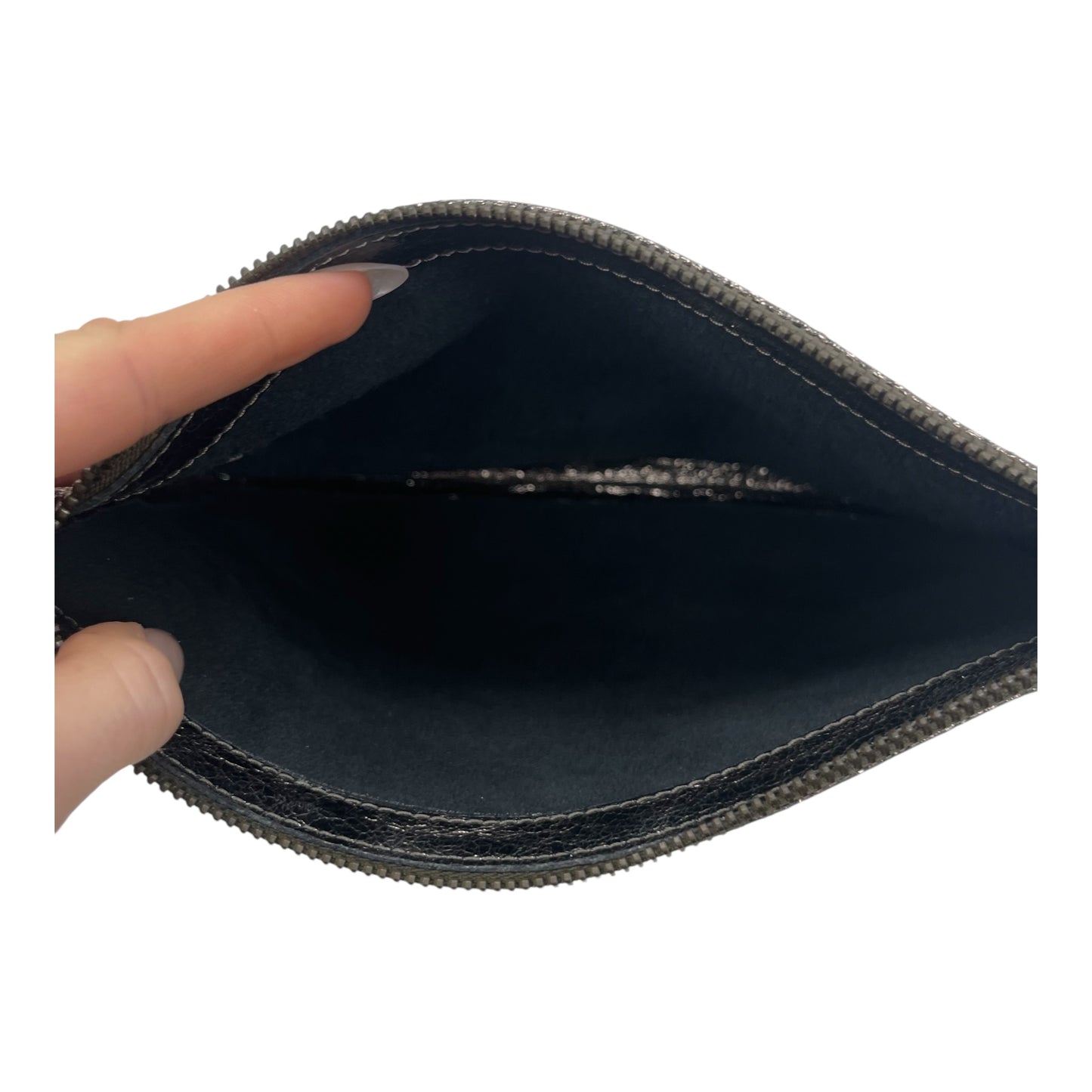 Makeup Bag Designer By Neiman Marcus In Silver, Size:Medium