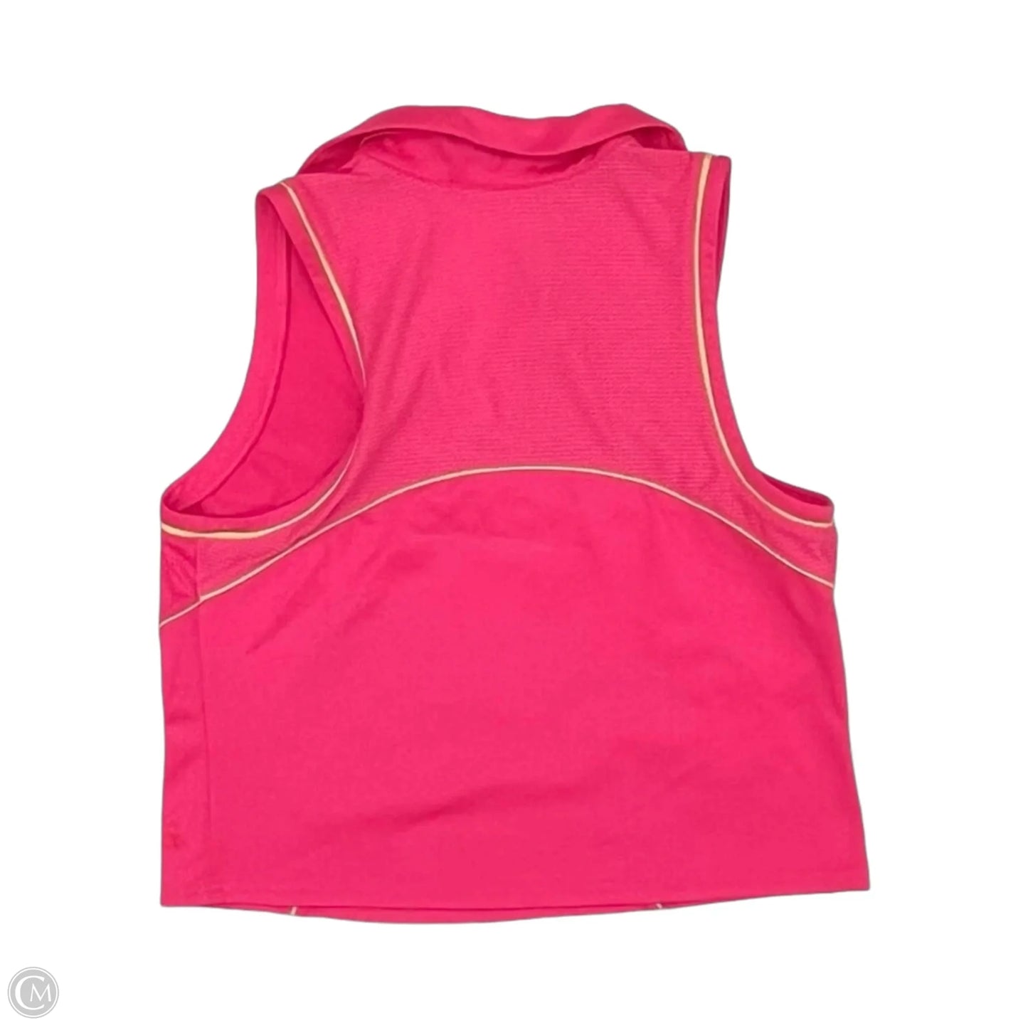 Athletic Top Short Sleeve By Tek Gear In Pink & Yellow, Size: M