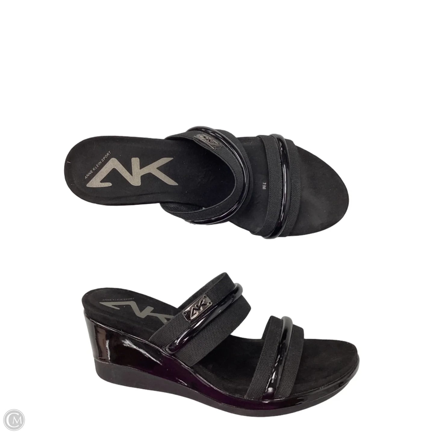 Sandals Heels Wedge By Anne Klein In Black, Size: 7.5