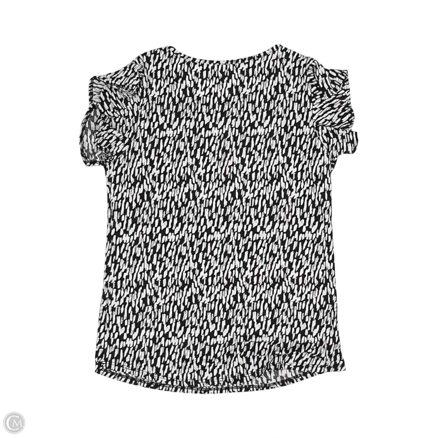 Blouse Short Sleeve By Bombom In Black & White, Size: S