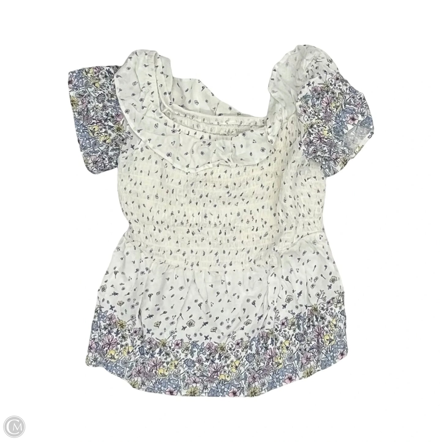 Blouse Short Sleeve By Maurices In Floral Print, Size: M