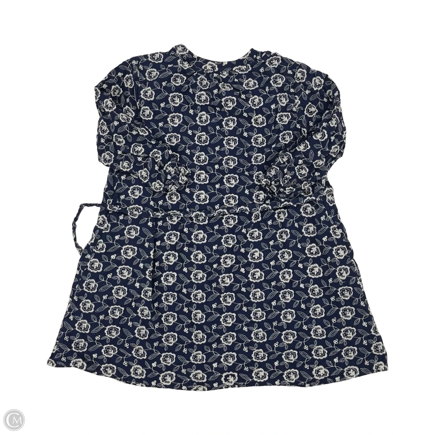 Tunic Long Sleeve By Entro In Blue & White, Size: L