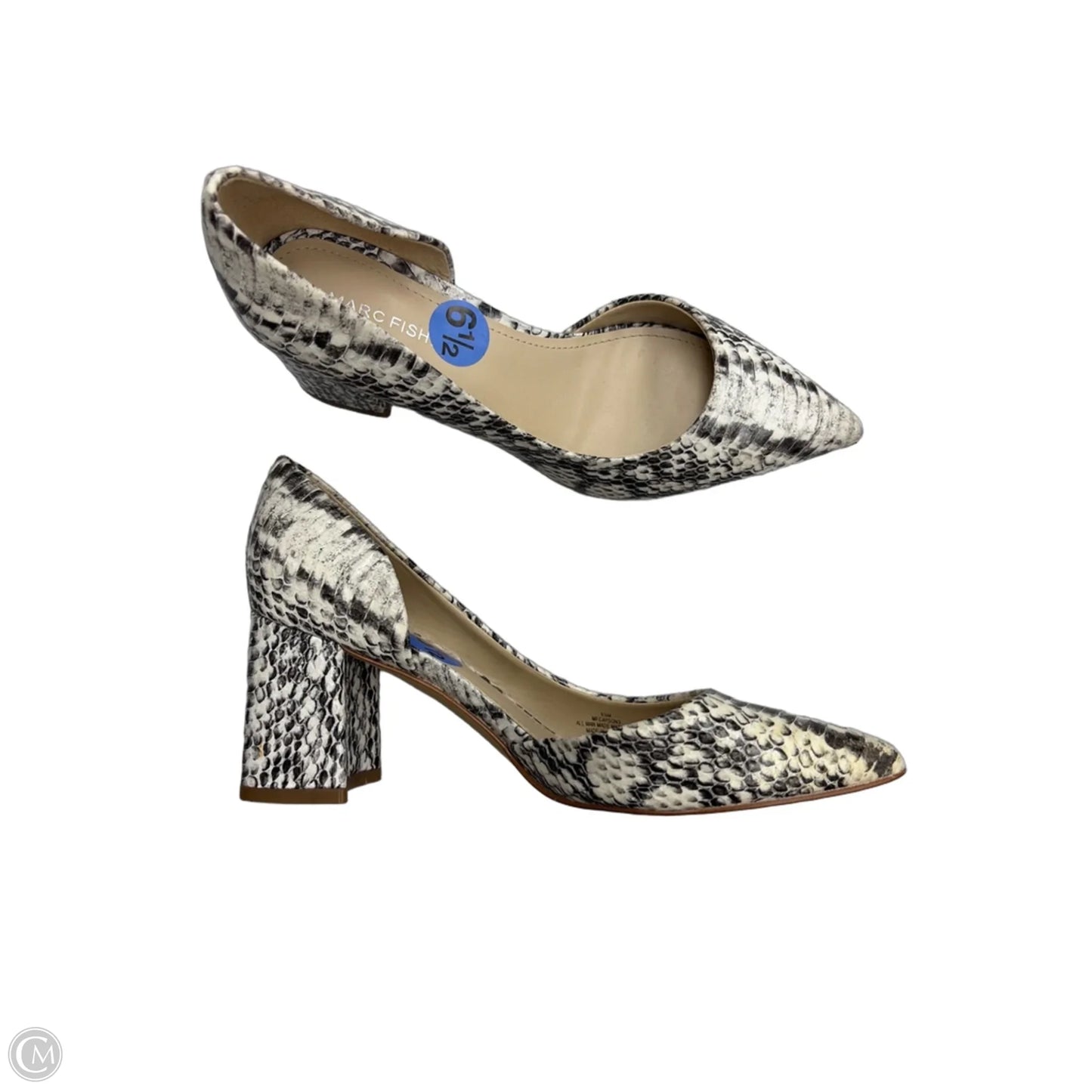 Shoes Heels Block By Marc Fisher In Snakeskin Print, Size: 6.5