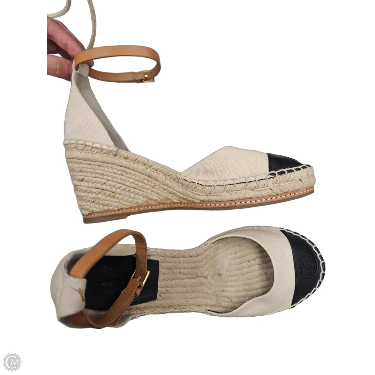 Shoes Designer By Tory Burch In Black & Brown, Size: 8.5