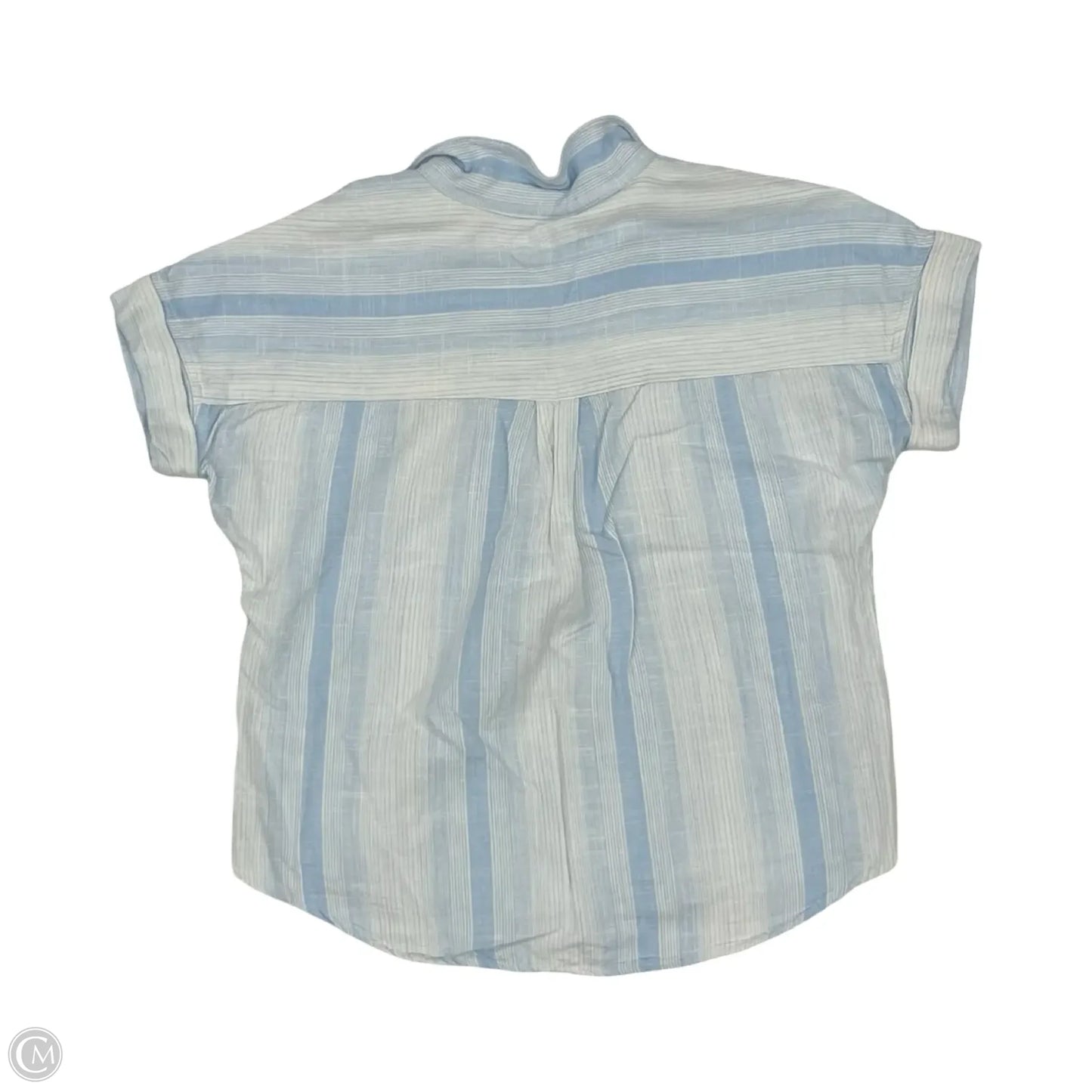 Blouse Short Sleeve By Thread And Supply In Blue & White, Size: S