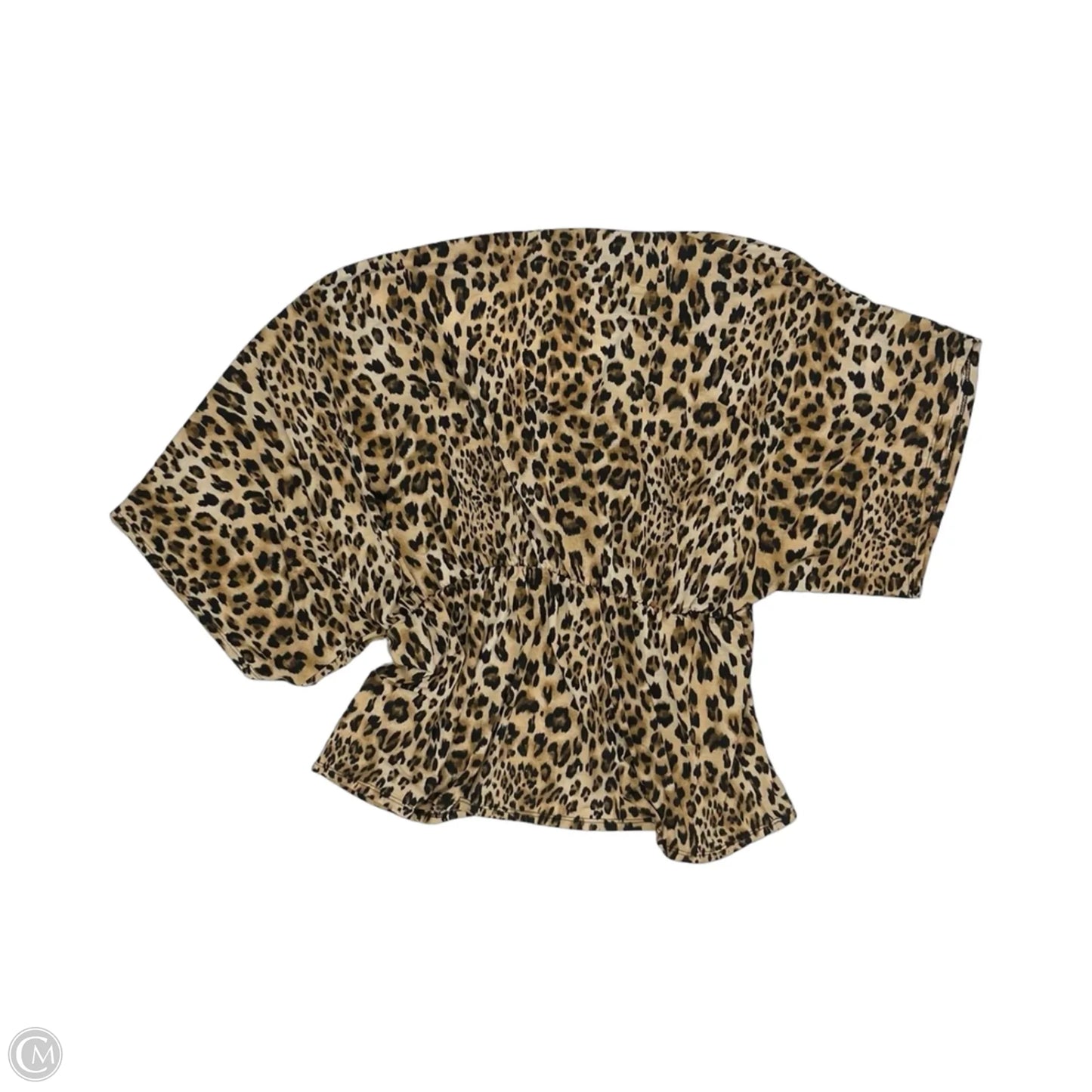 Blouse Short Sleeve By Bombom In Leopard Print, Size: Xl