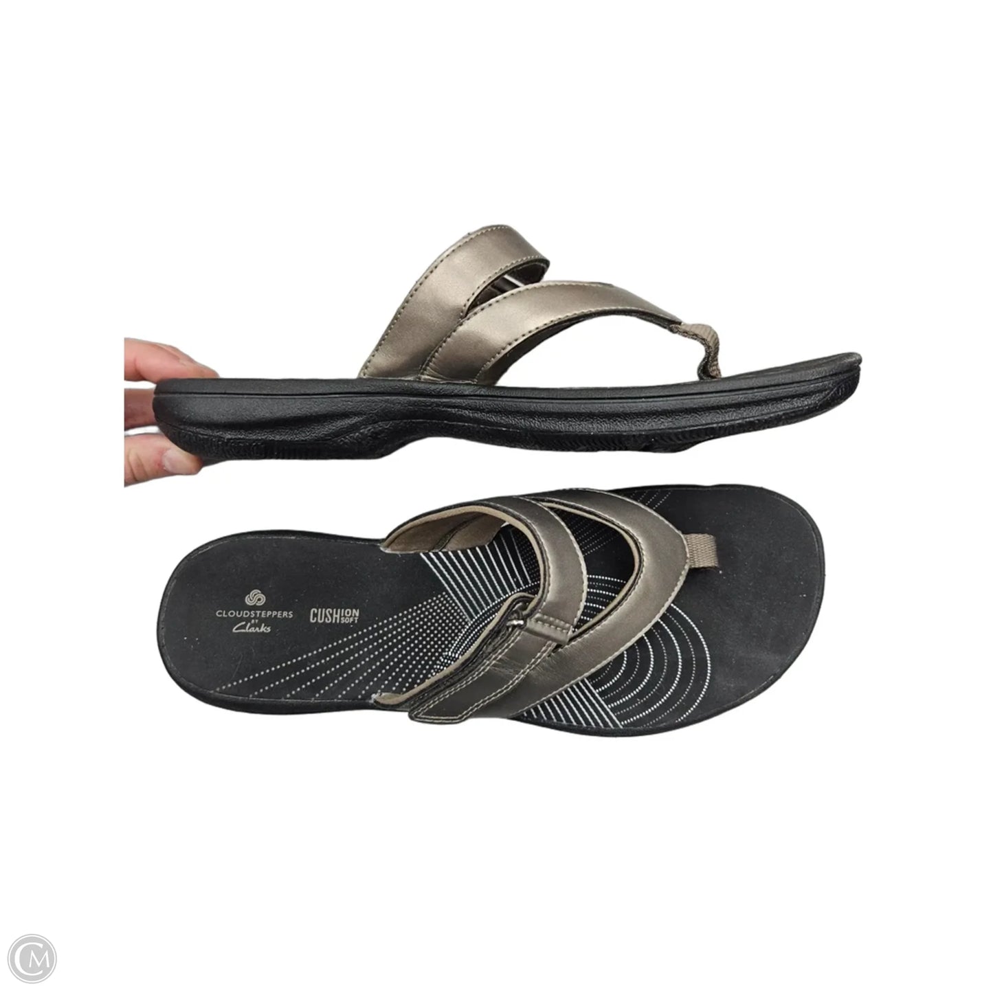 Sandals Flip Flops By Clarks In Bronze, Size: 9