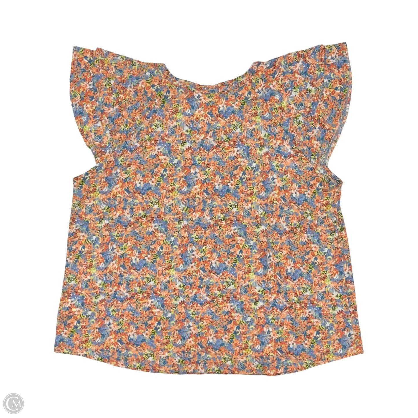 Blouse Short Sleeve By Skyes The Limit In Blue & Orange, Size: 2x