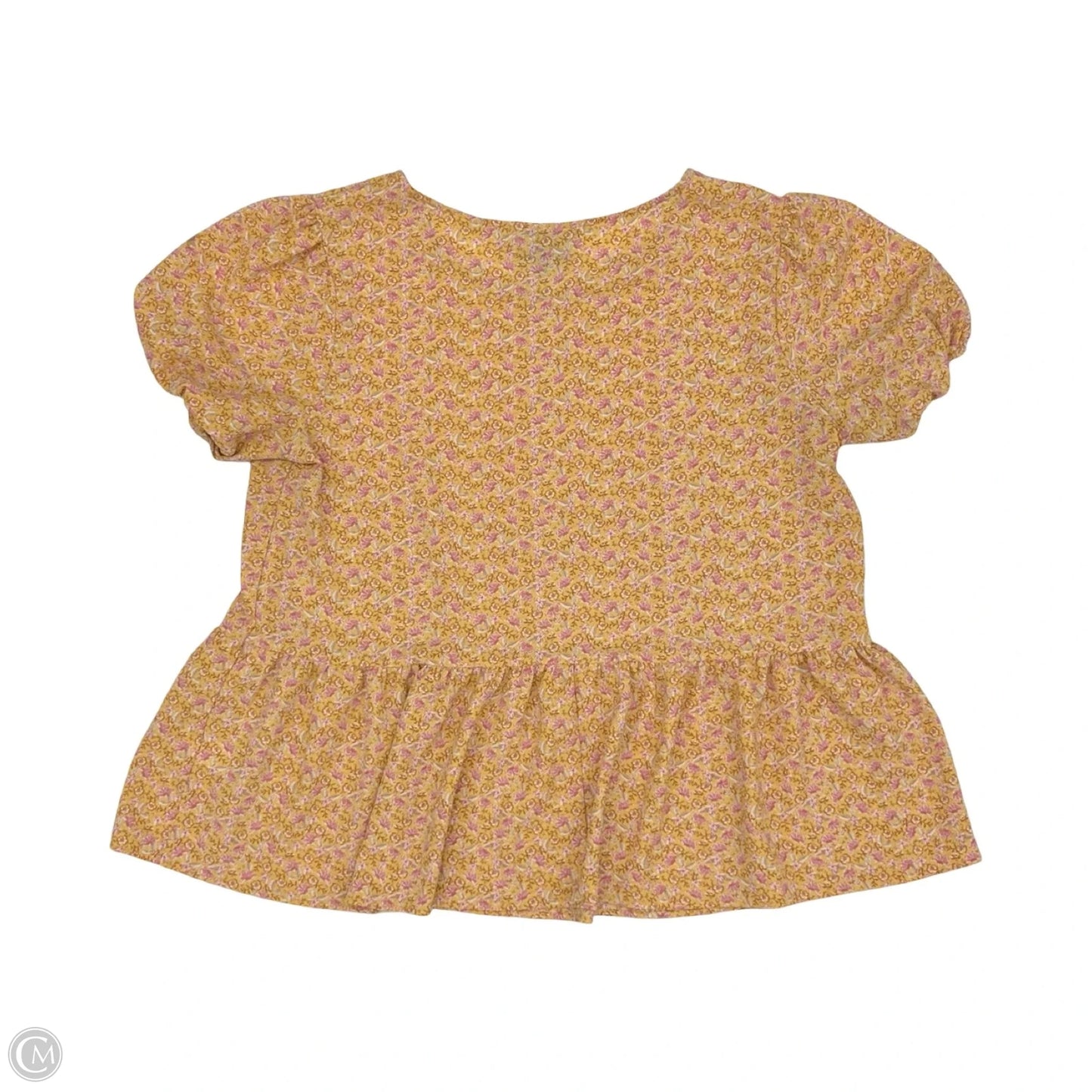 Blouse Short Sleeve By W5 In Pink & Yellow, Size: Xl