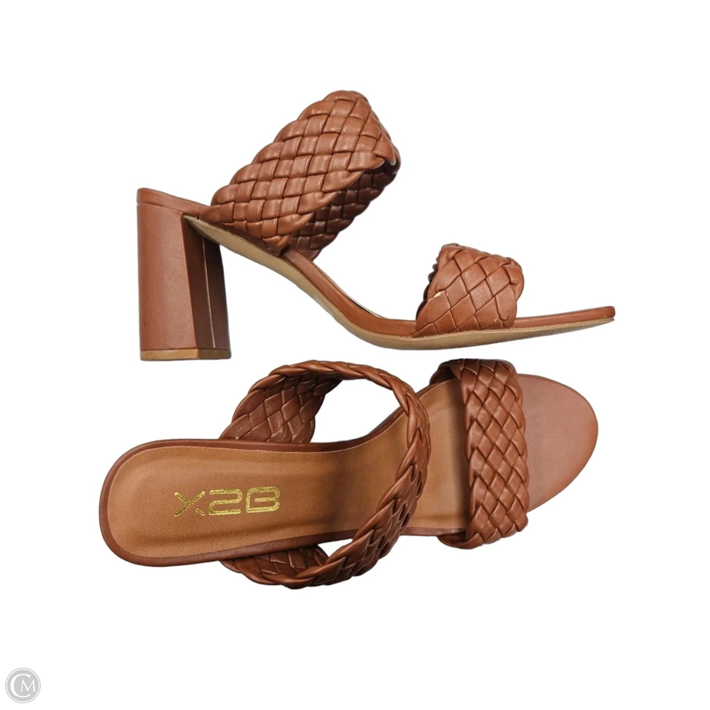 Sandals Heels Block By Clothes Mentor In Brown, Size: 10