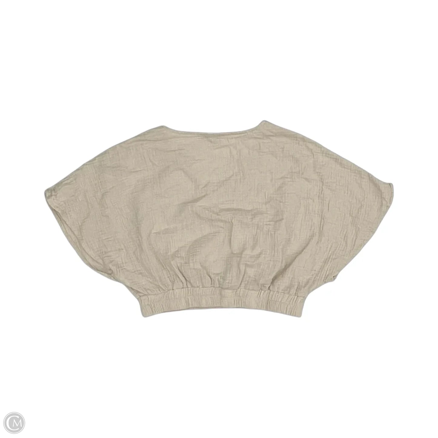 Top Short Sleeve By Final Touch In Tan, Size: M