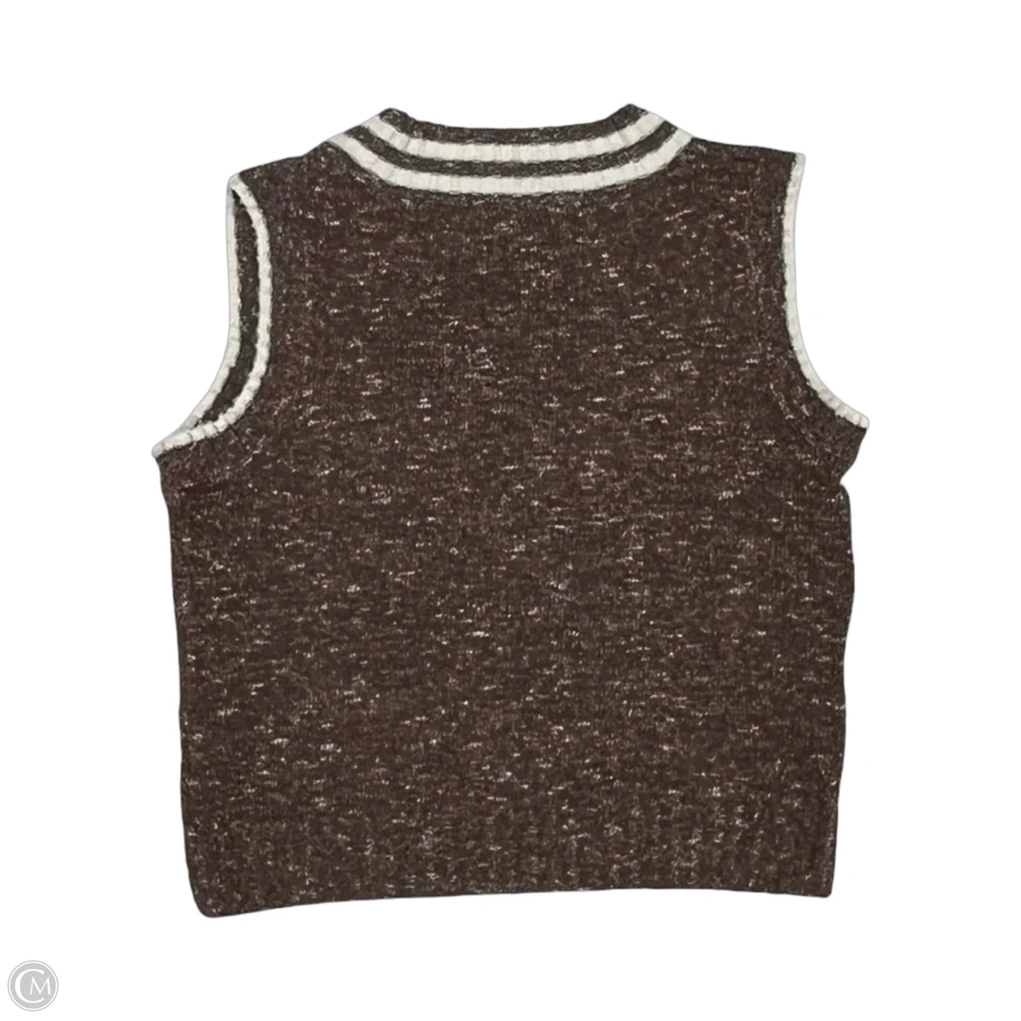 Top Sleeveless By Freshman In Brown & Cream, Size: Xs