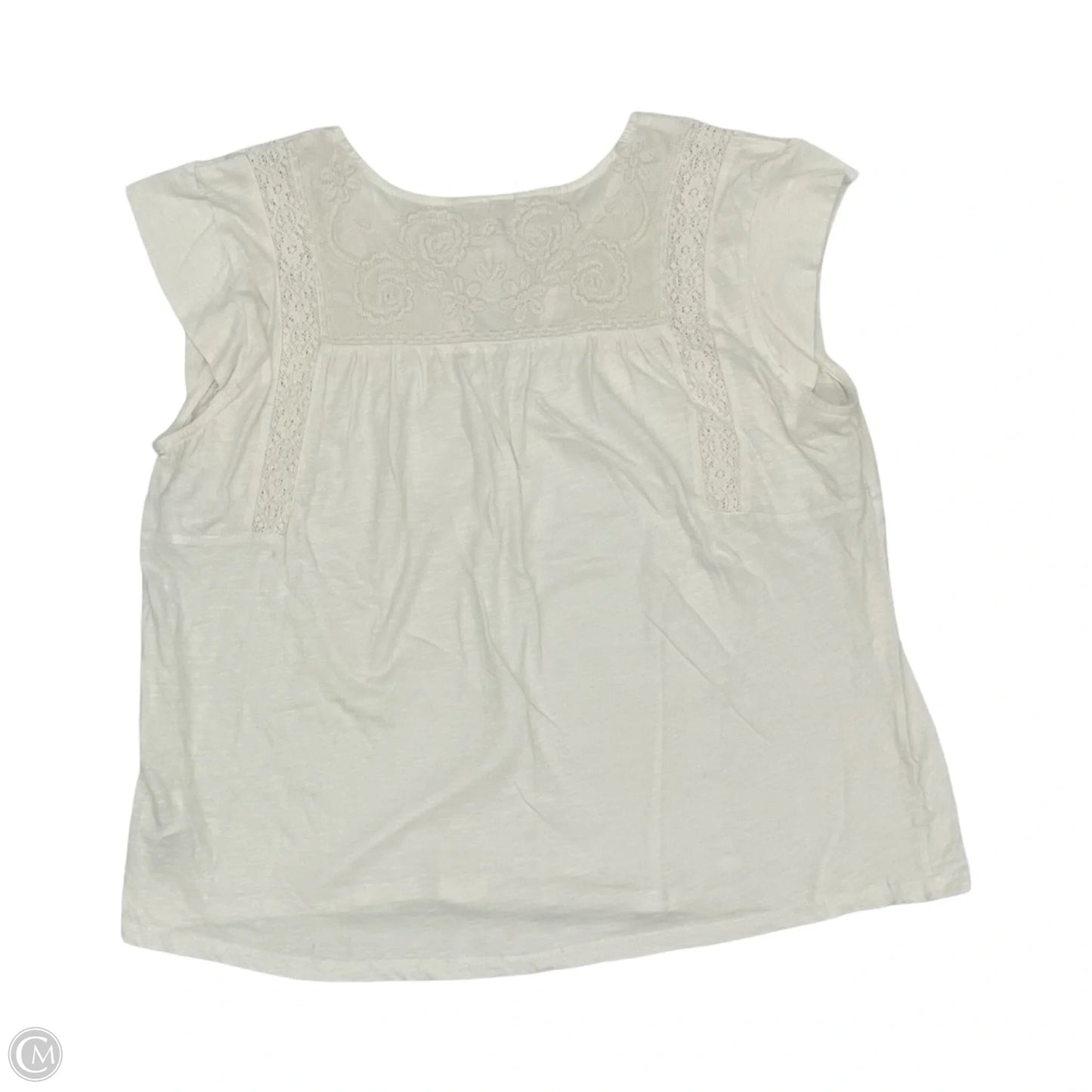 Top Short Sleeve By Lucky Brand In Cream, Size: L