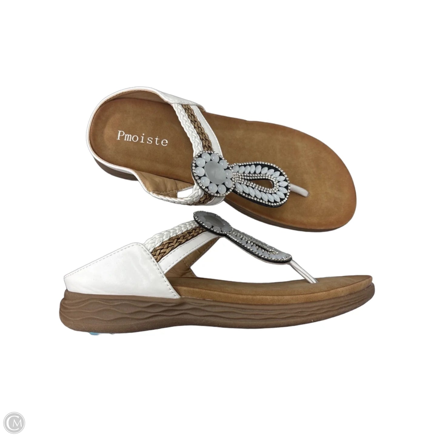 Sandals Flats By Cmf In Brown & Cream, Size: 8.5