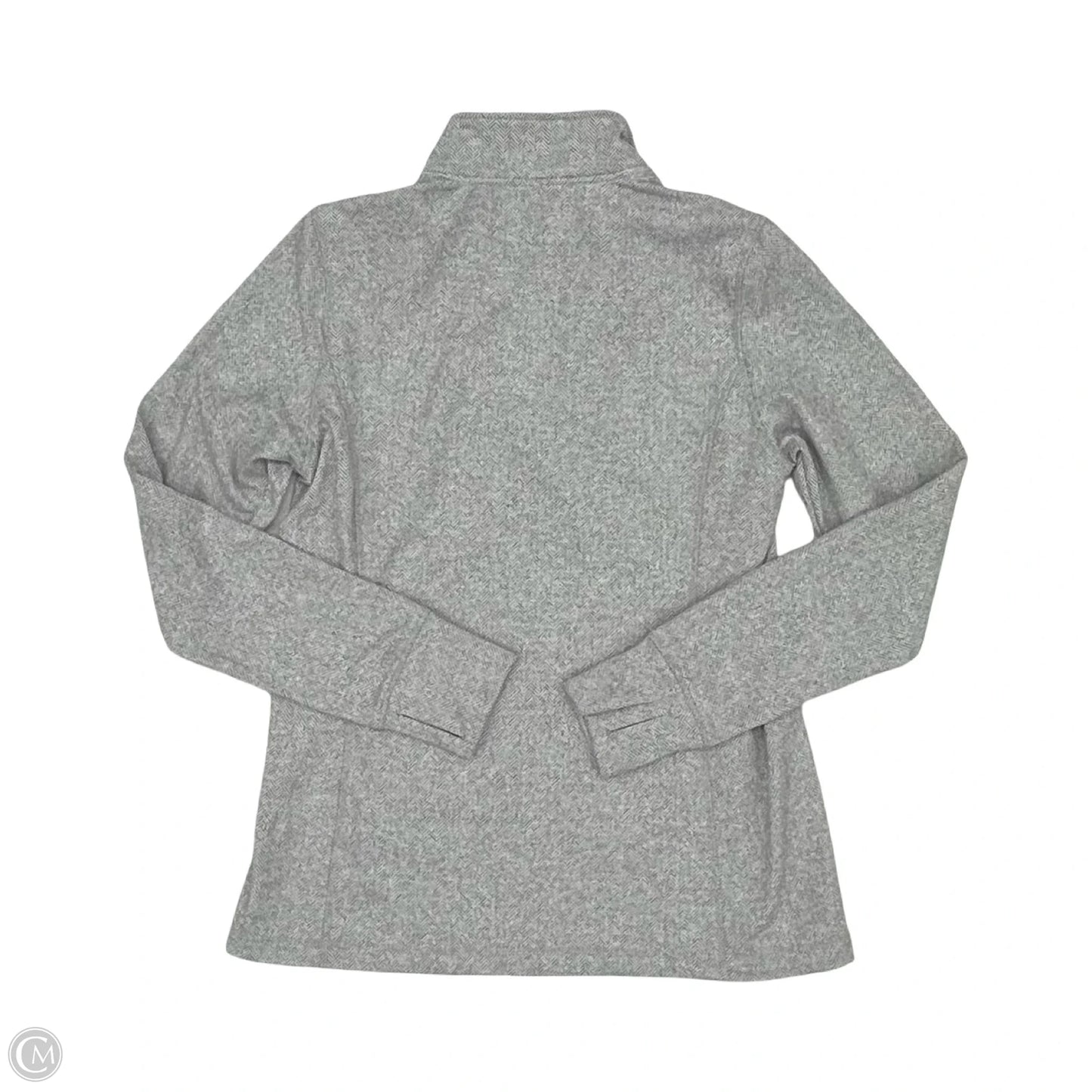 Athletic Top Long Sleeve Collar By Kyodan In Grey, Size: L