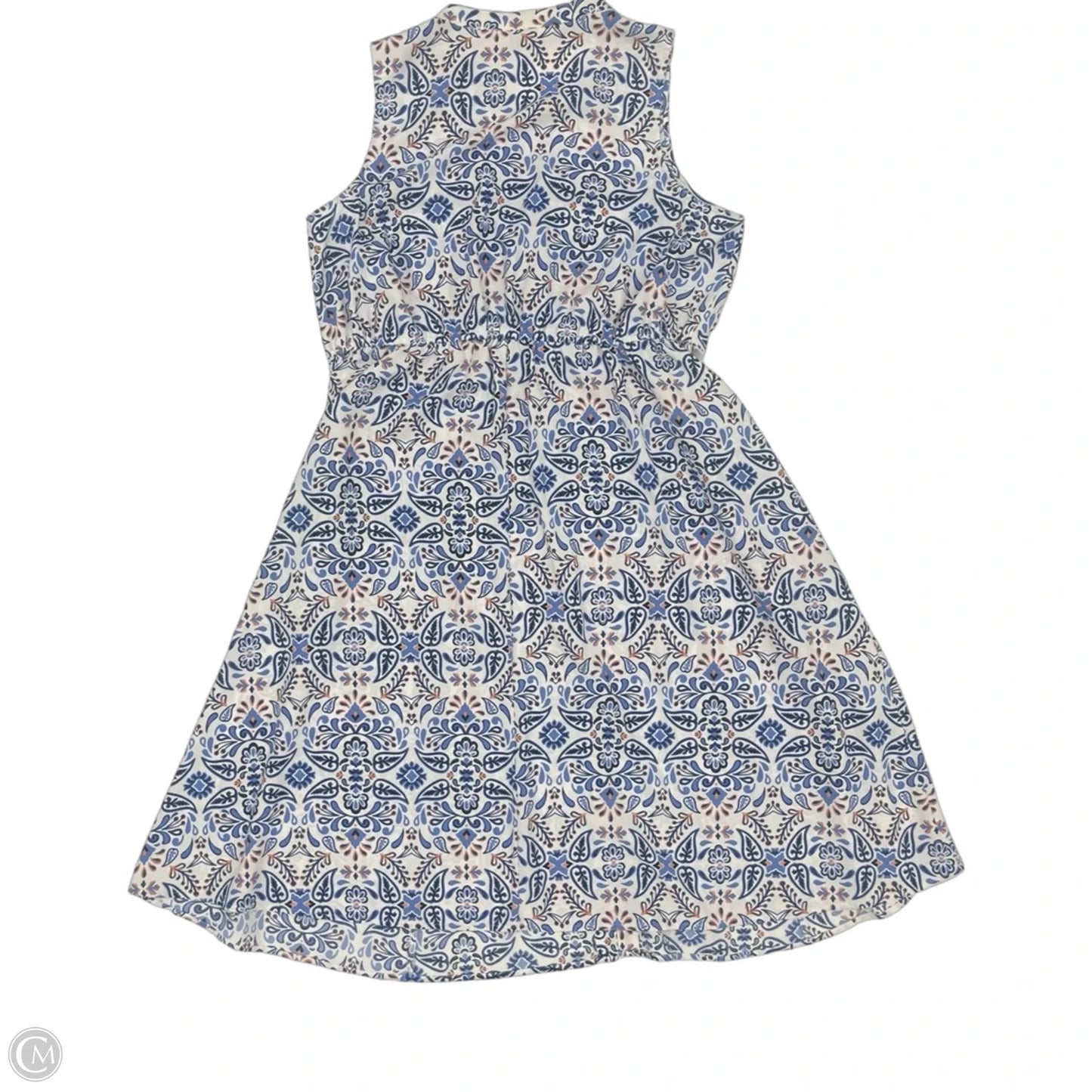 Dress Casual Midi By Croft And Barrow In Blue & White, Size: Xl
