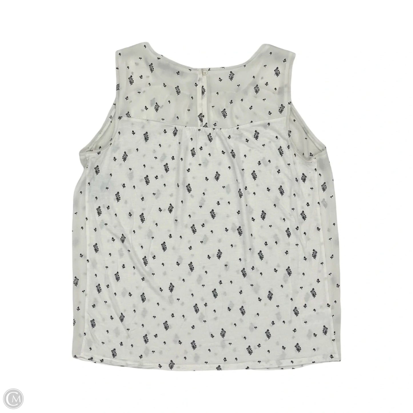 Blouse Short Sleeve By Loft In Black & Cream, Size: M