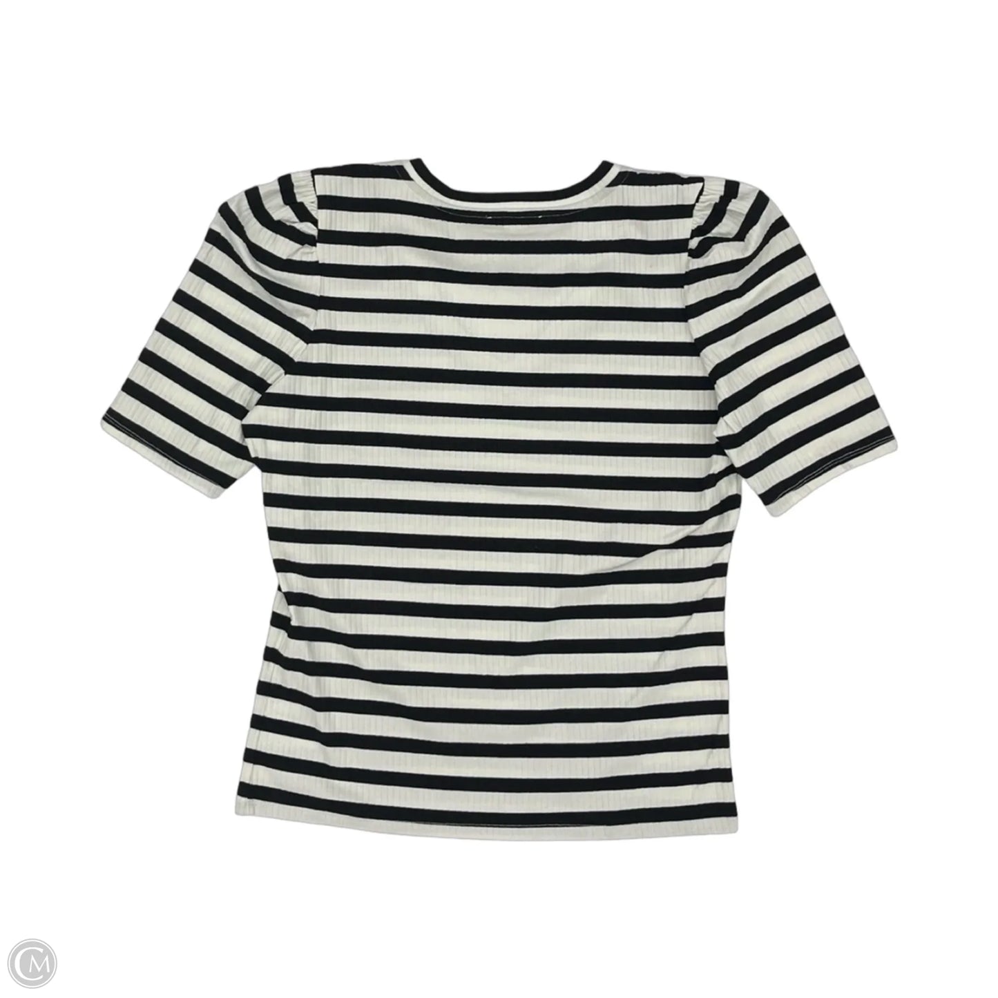 Top Short Sleeve By Downeast In Black & White, Size: L