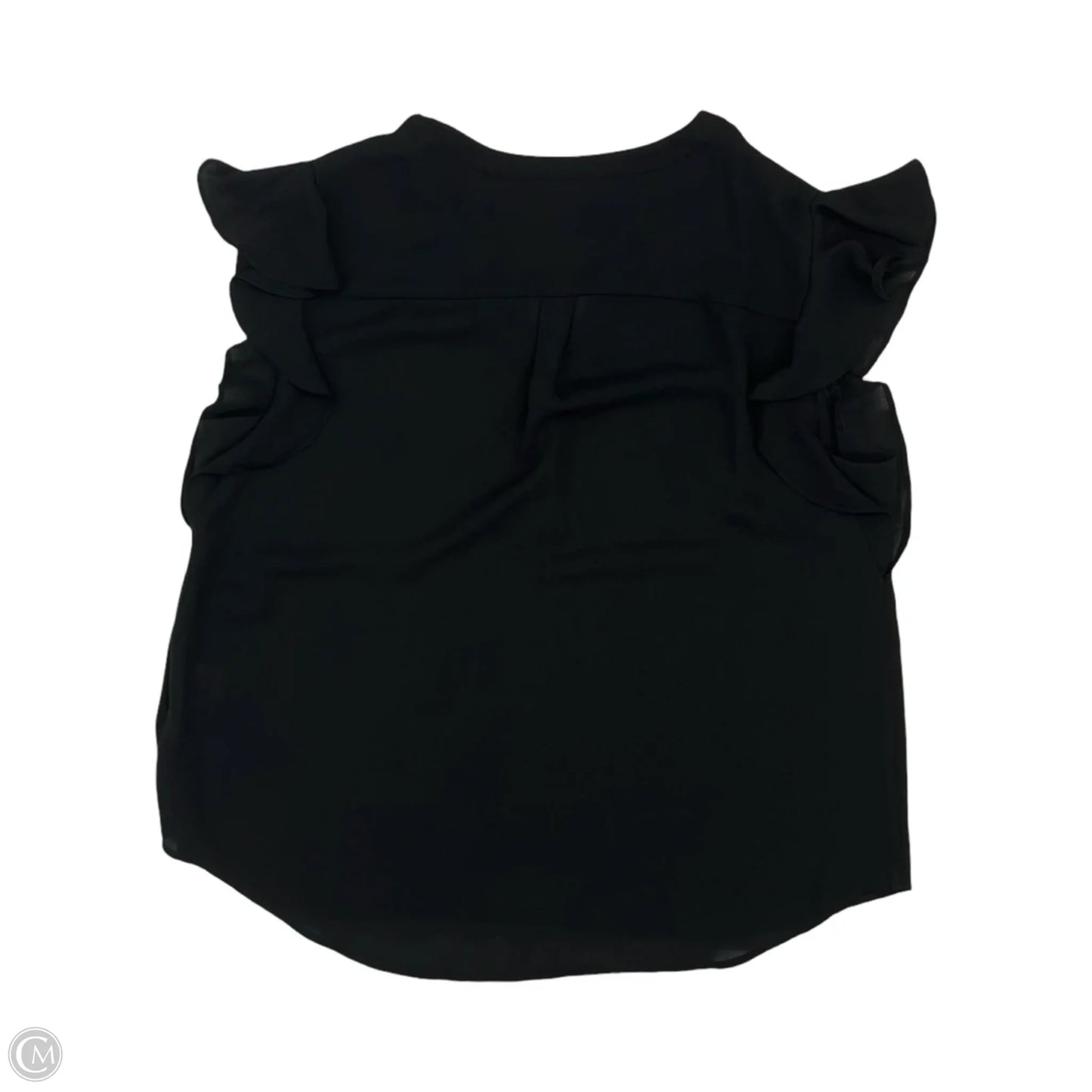 Blouse Short Sleeve By Calvin Klein In Black, Size: M