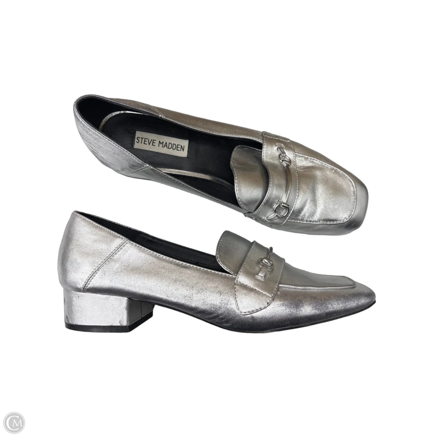 Shoes Heels Block By Steve Madden In Silver, Size: 10