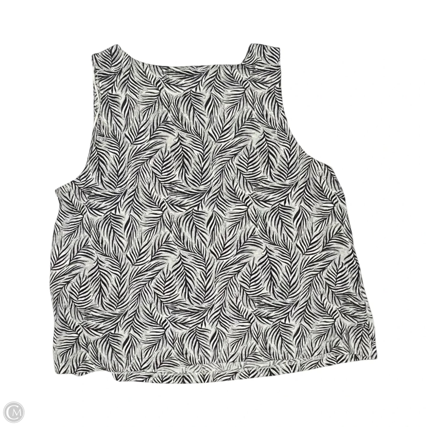 Blouse Sleeveless By Tahari In Black & Cream, Size: L
