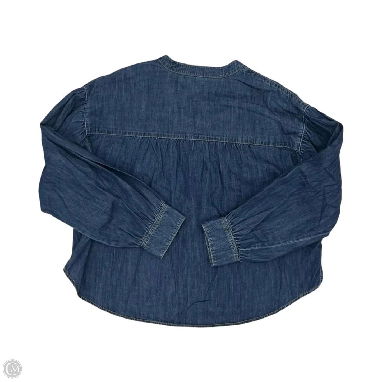 Top Long Sleeve By Time And Tru In Blue Denim, Size: Xxxl