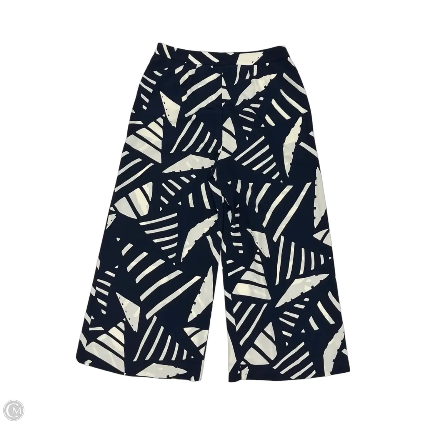 Pants Wide Leg By Lauren By Ralph Lauren In Blue & Cream, Size: 10