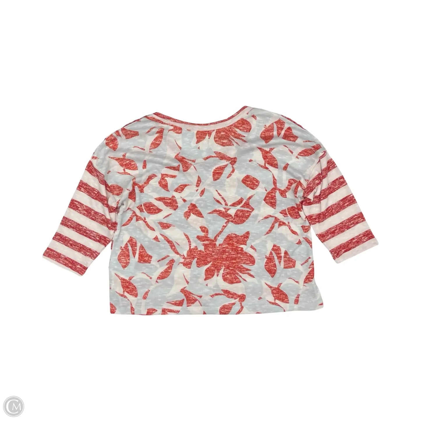 Top 3/4 Sleeve By Tribal In Blue Red & White, Size: L