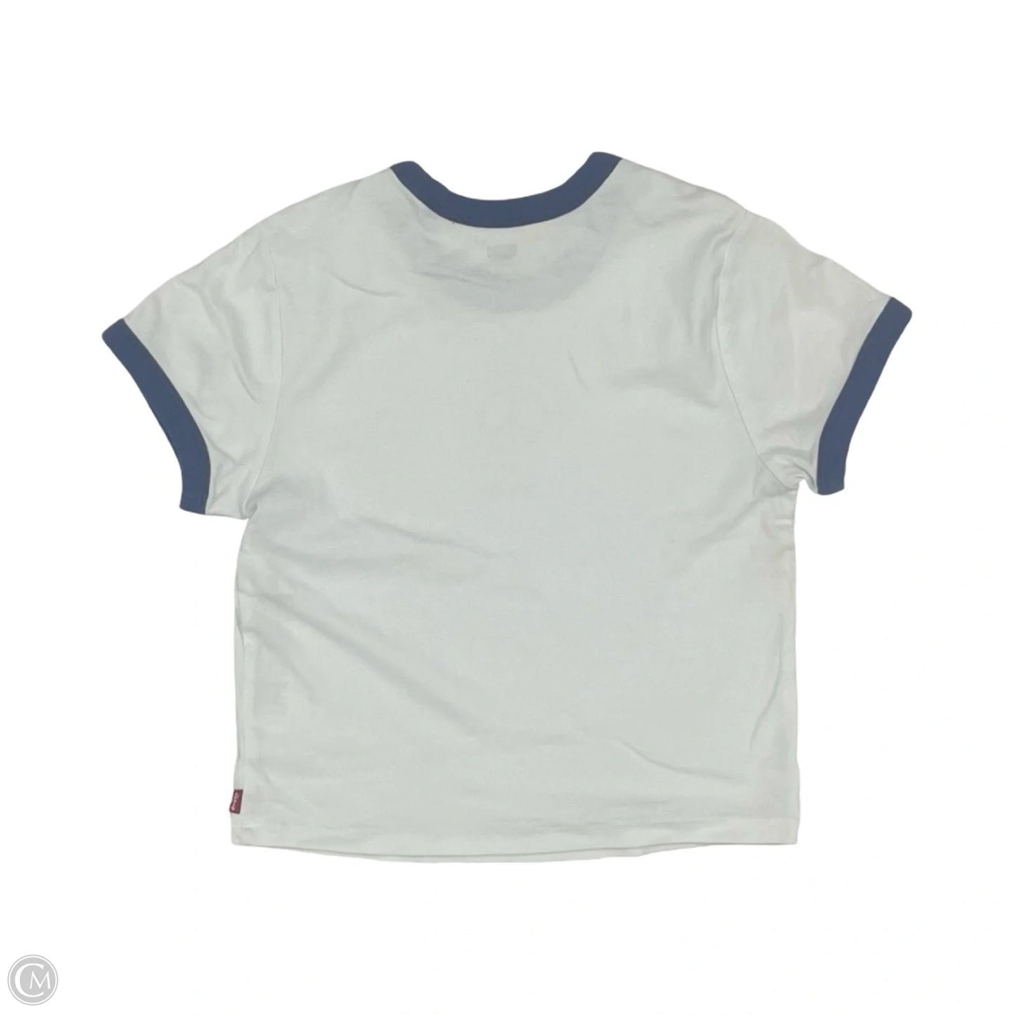Top Short Sleeve By Levis In Blue & Cream, Size: L