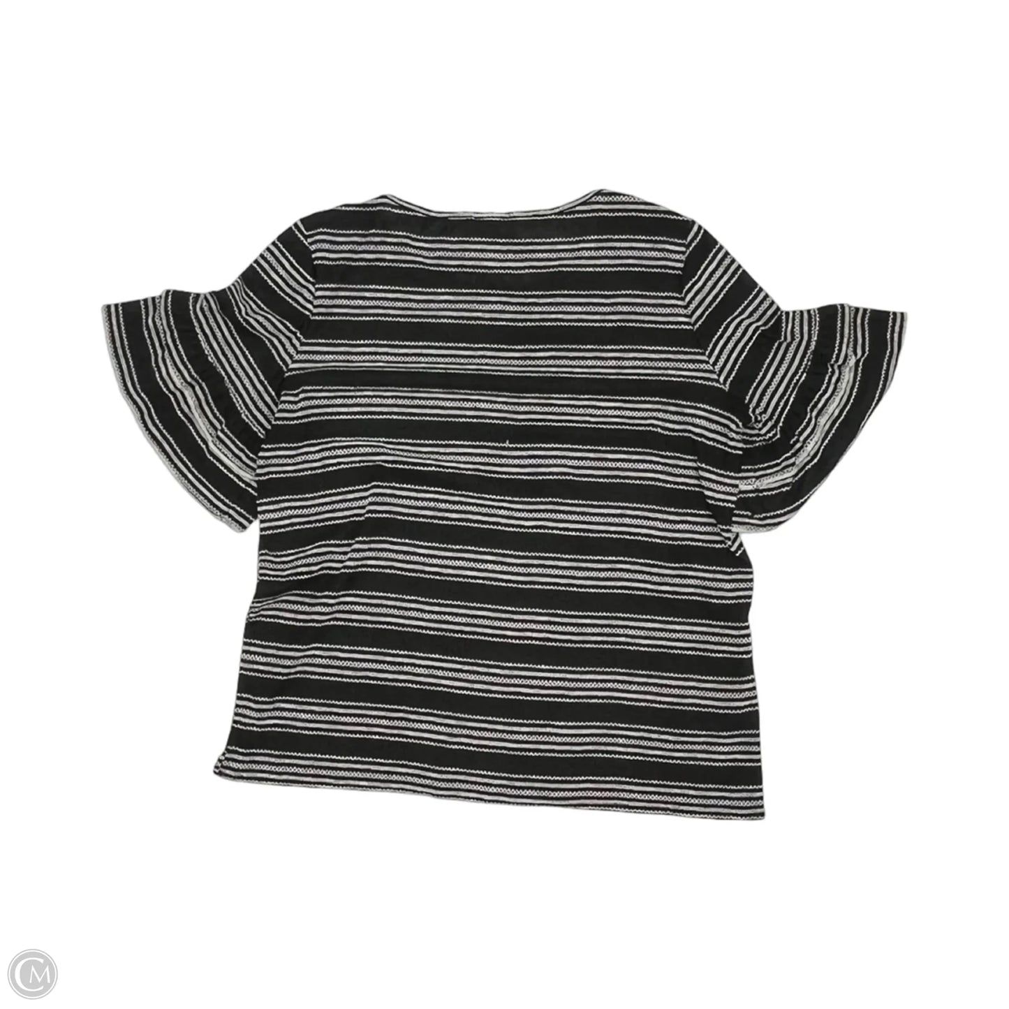 Top Short Sleeve By Max Studio In Black & Cream, Size: M