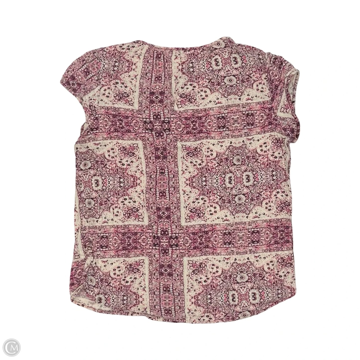 Blouse Short Sleeve By Sonoma In Pink & Tan, Size: L