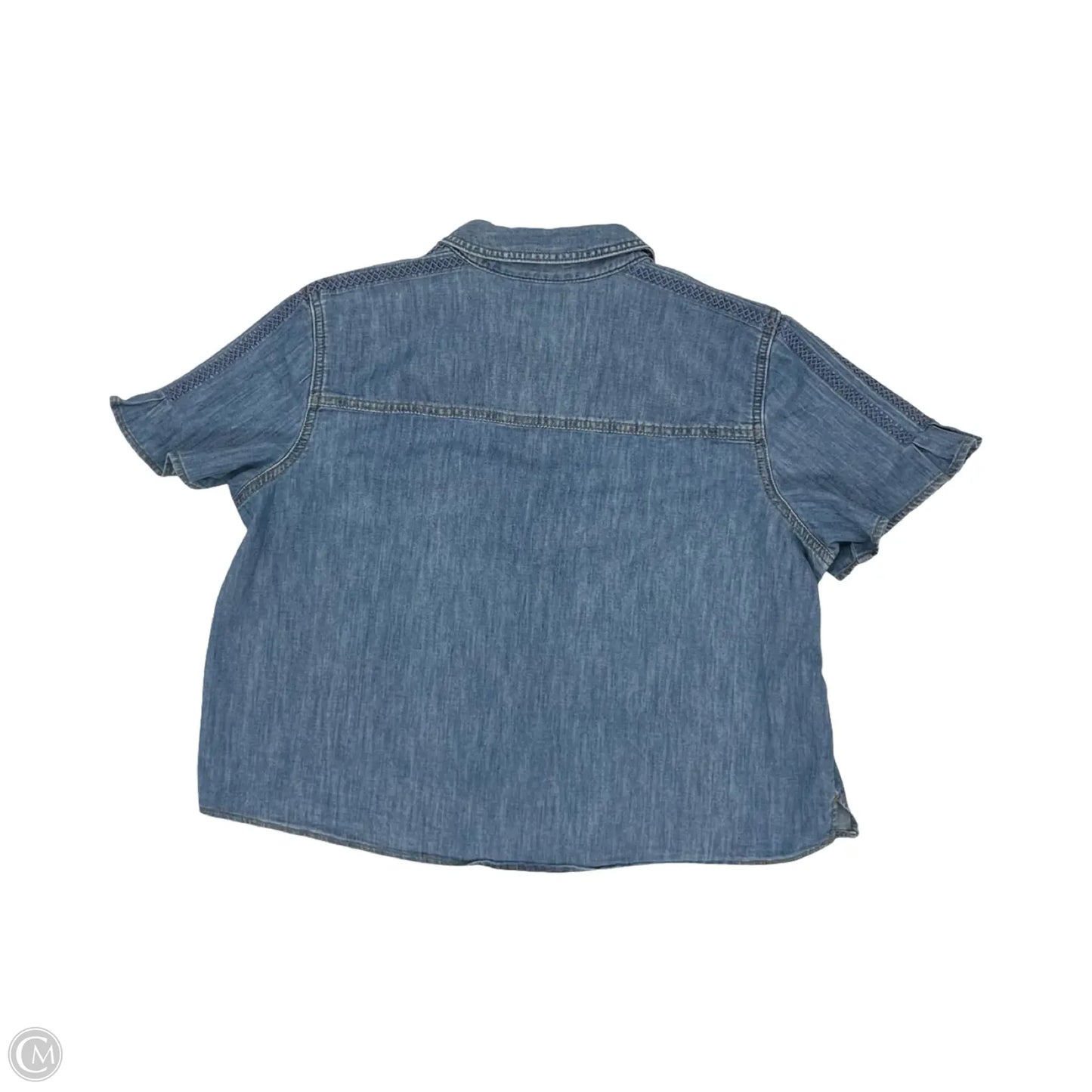Top Short Sleeve By Chicos In Blue Denim, Size: M