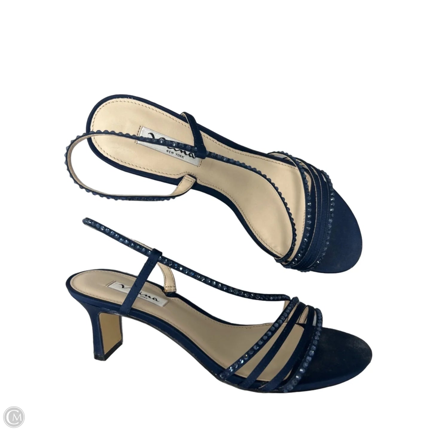Sandals Heels Kitten By Nina In Navy, Size: 9