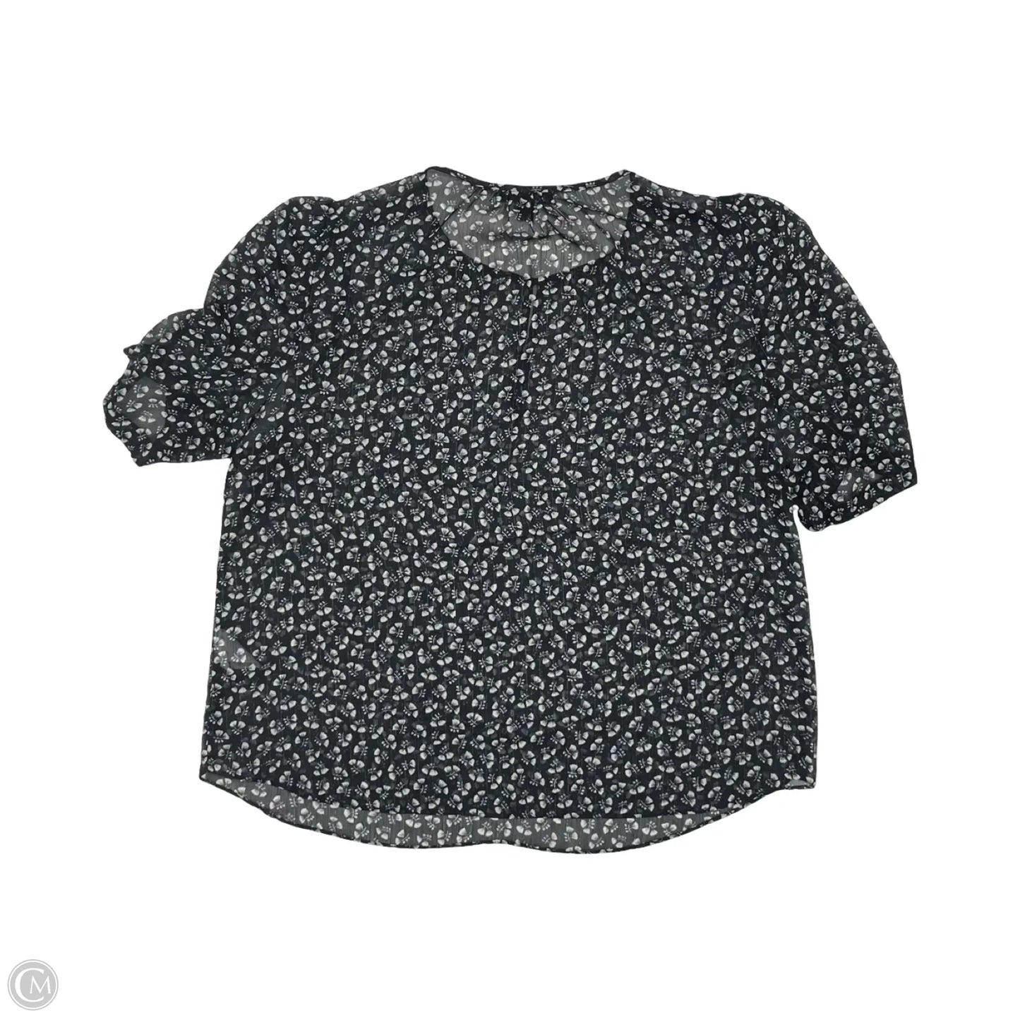 Blouse Short Sleeve By J. Crew In Blue & Cream, Size: M