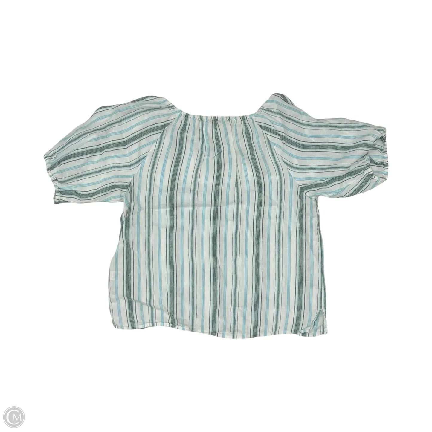 Blouse Short Sleeve By Talbots In Striped Pattern, Size: L