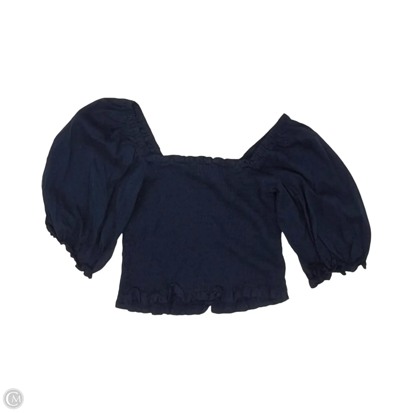 Blouse Short Sleeve By Loft In Navy, Size: S