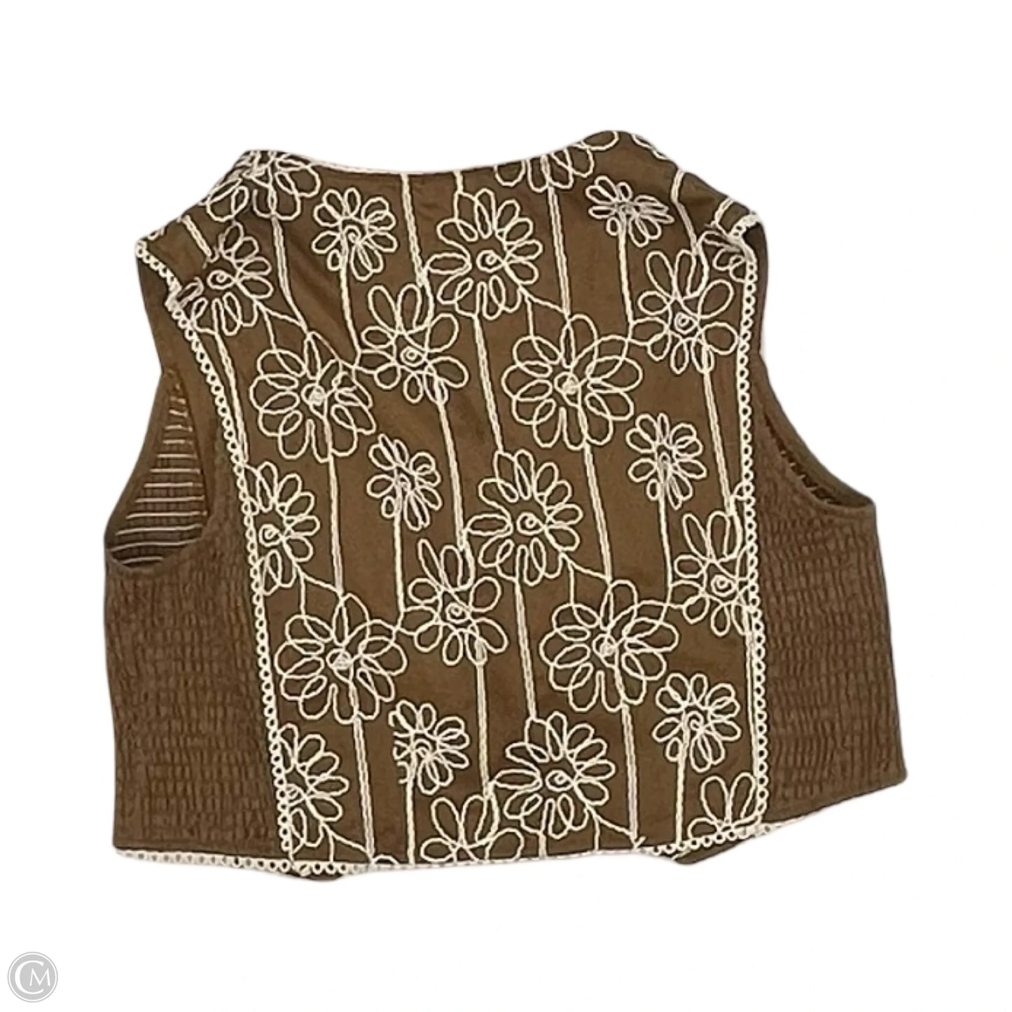 Vest Other By Clothes Mentor In Brown & Cream, Size: L