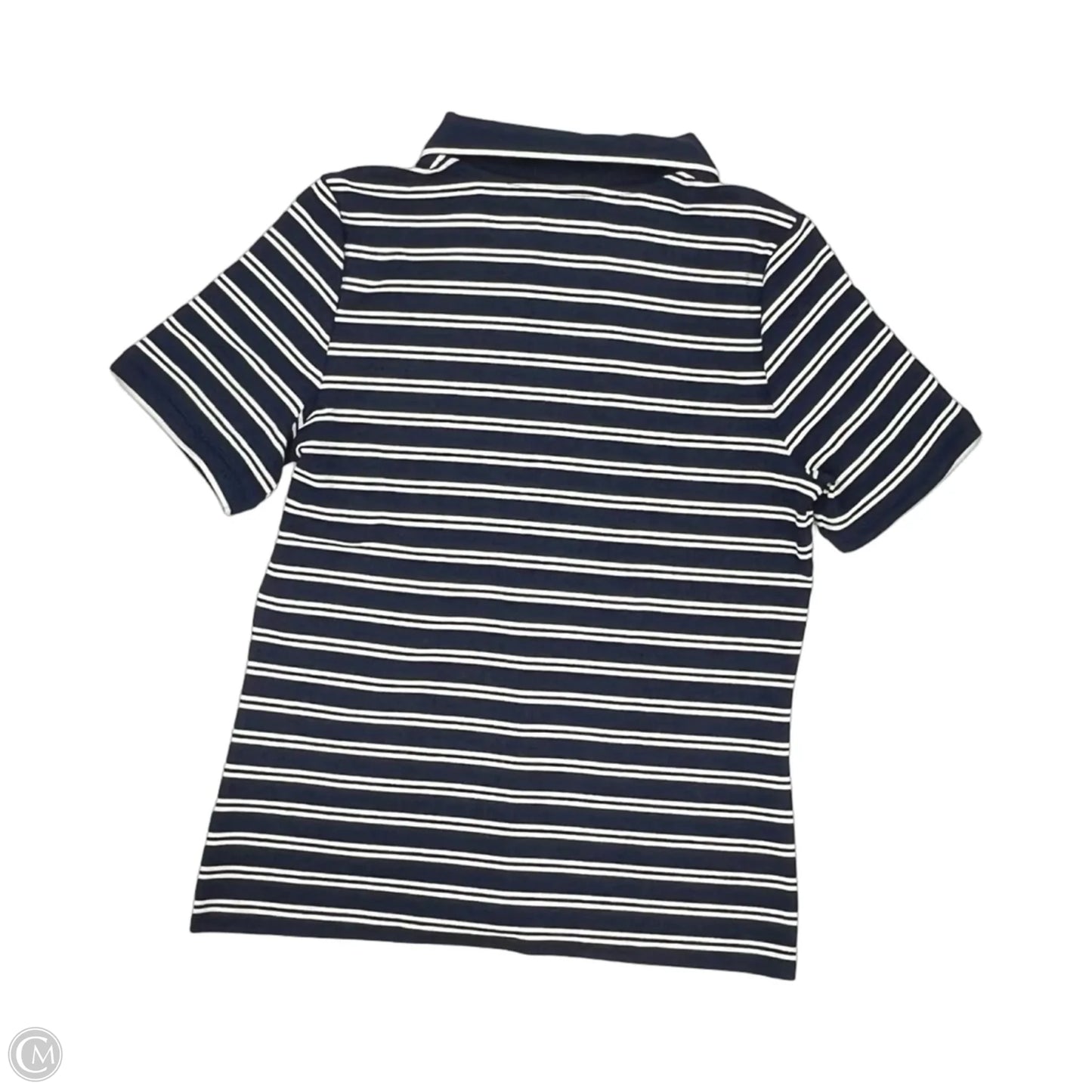 Top Short Sleeve By Lands End In Blue & Cream, Size: M