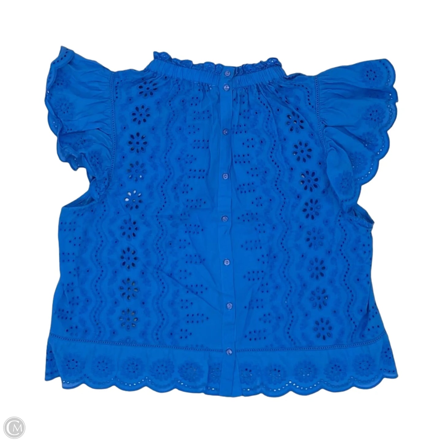Blouse Short Sleeve By Clothes Mentor In Blue, Size: Xl