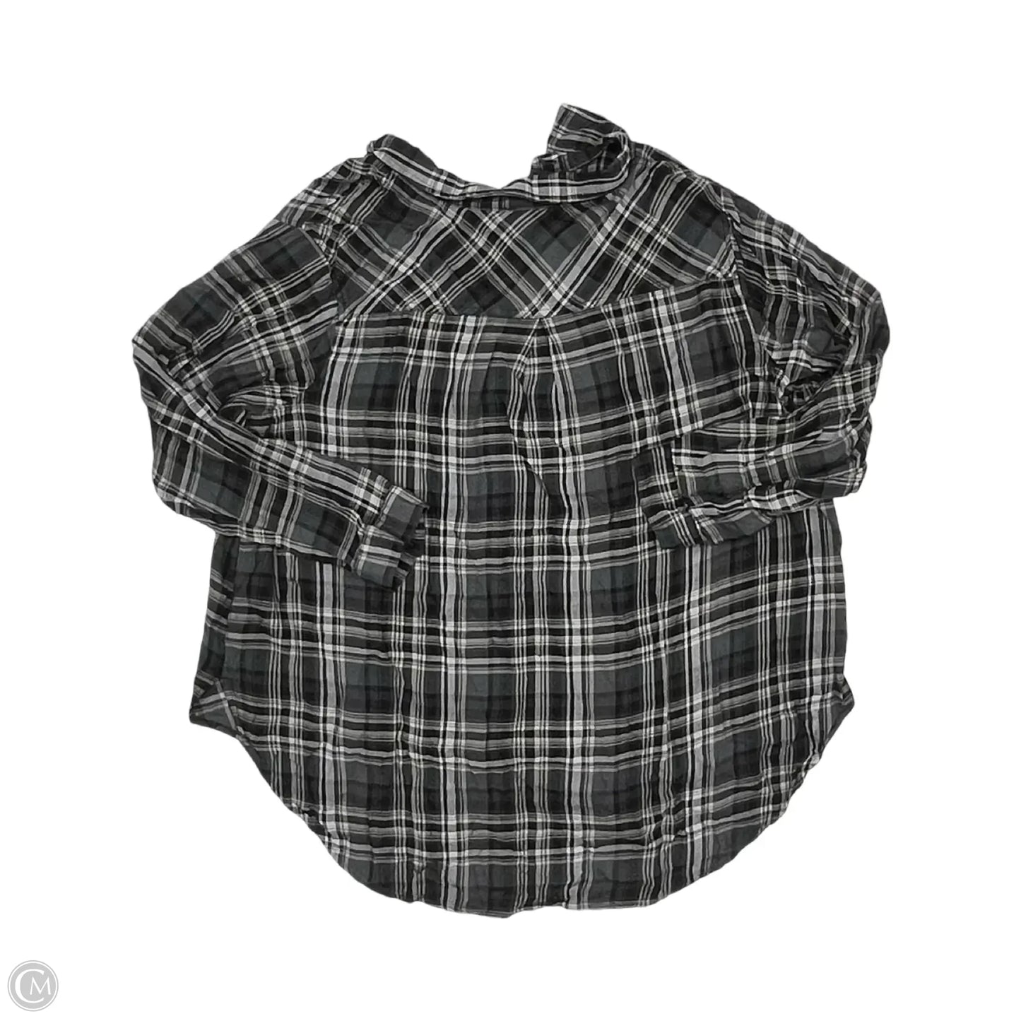 Top Long Sleeve By Terra & Sky In Black & Grey, Size: 3x