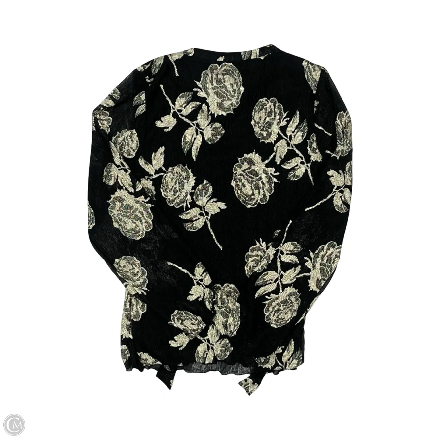 Blouse Long Sleeve By Chicos In Black & Gold, Size: M