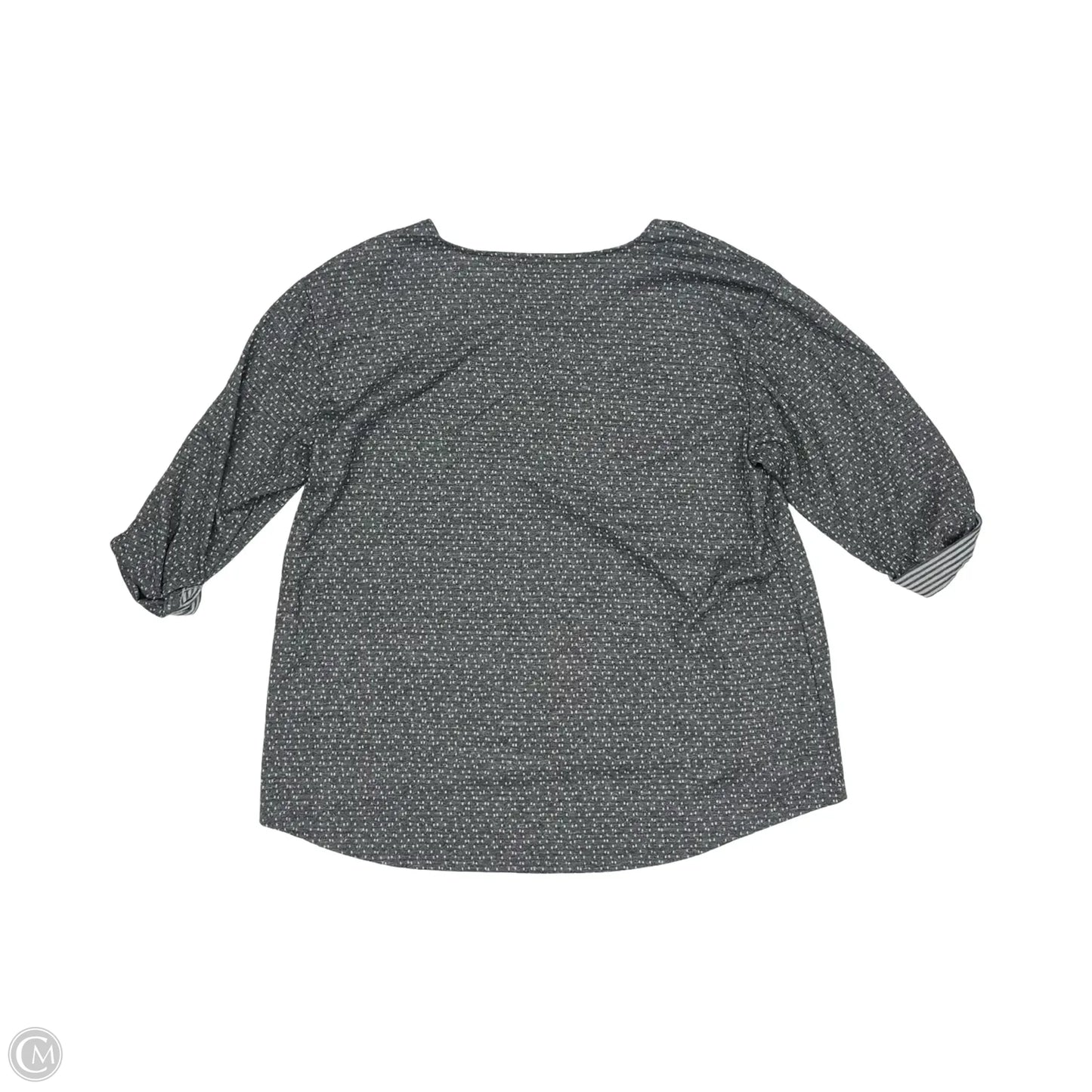 Top 3/4 Sleeve By Rose And Olive In Grey, Size: 2x