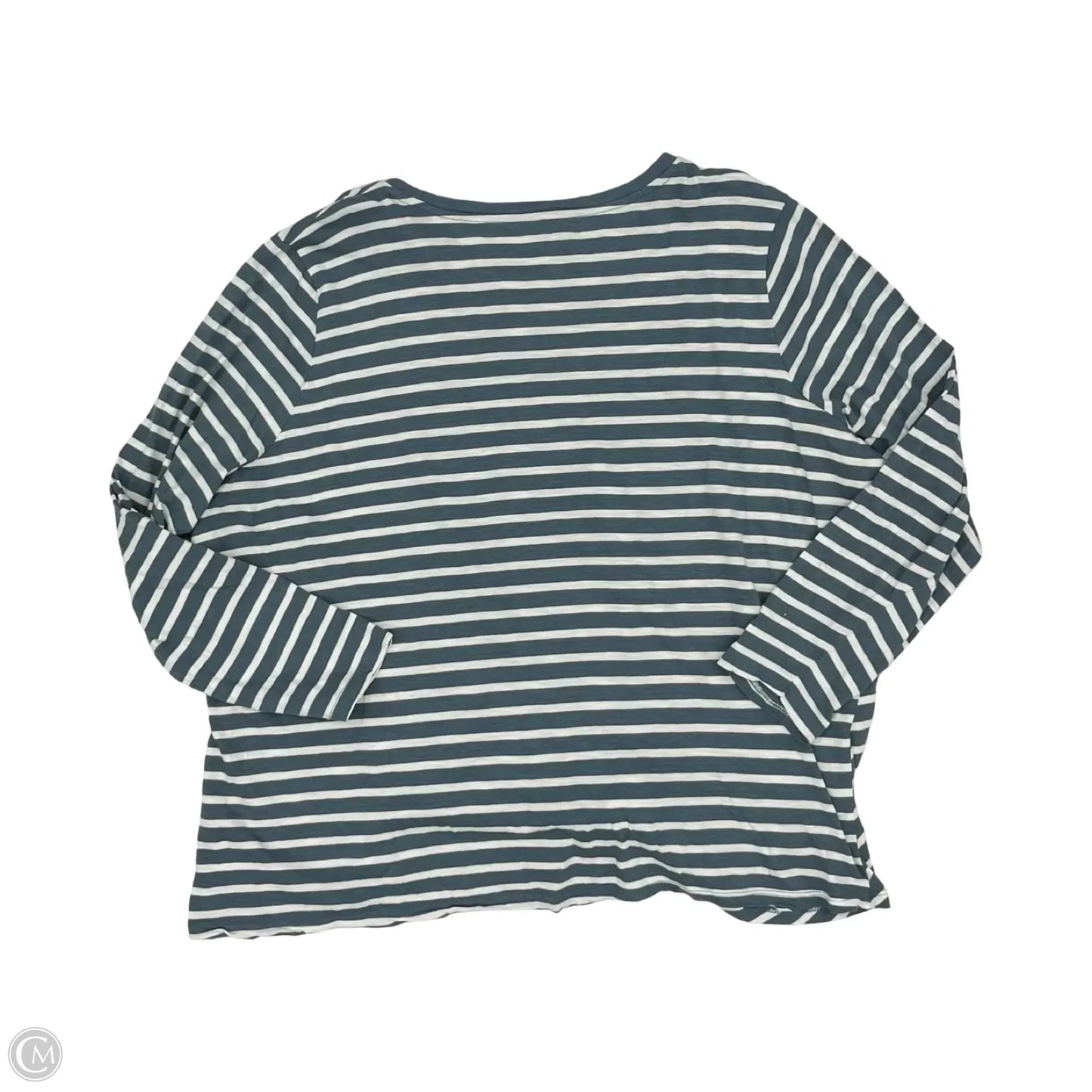 Top Long Sleeve By Maurices In Green & White, Size: 2x